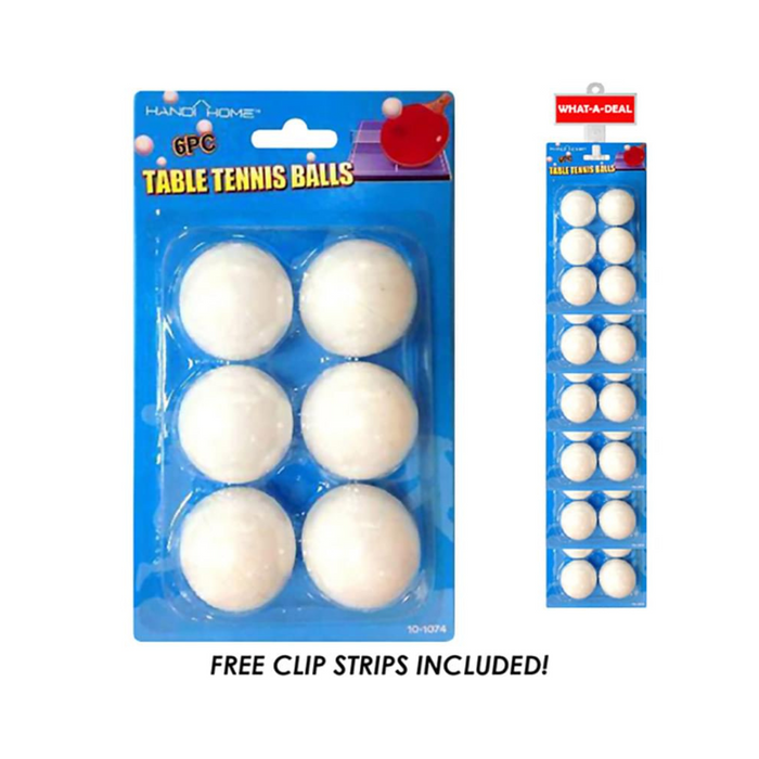 24pc Ping Pong Balls 6 pack with 2 clip strips