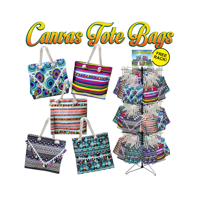 Canvas Tote Bag 48 Pc Display