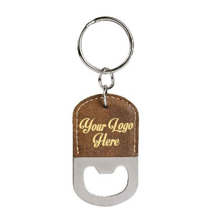 Custom Logo Leatherette Bottle Opener Keychain