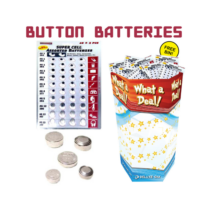 96pc 40 Pack Button Batteries Display