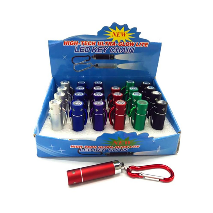 LED flashlights key chain 24pc display