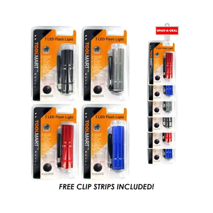 24pc LED Flashlight with 2 clip strips