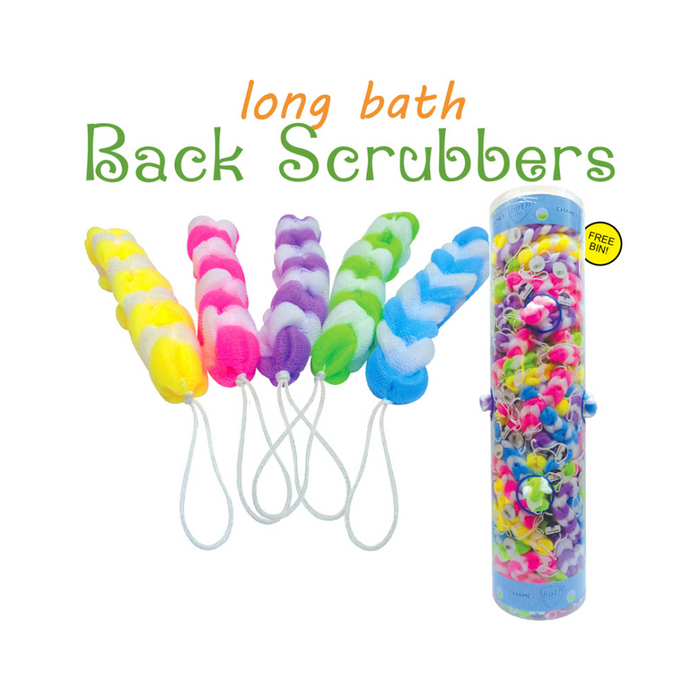 Long Bath Back Scrubber 144 Per Tube Display