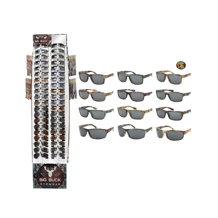 180pc Camo Big Buck Sunglasses Display