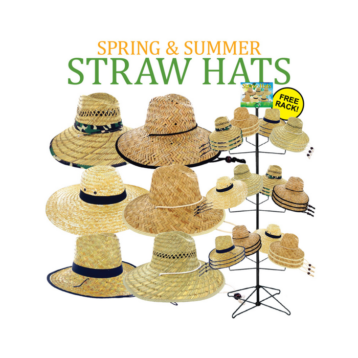 Summer Straw Hats 96 Pc Display
