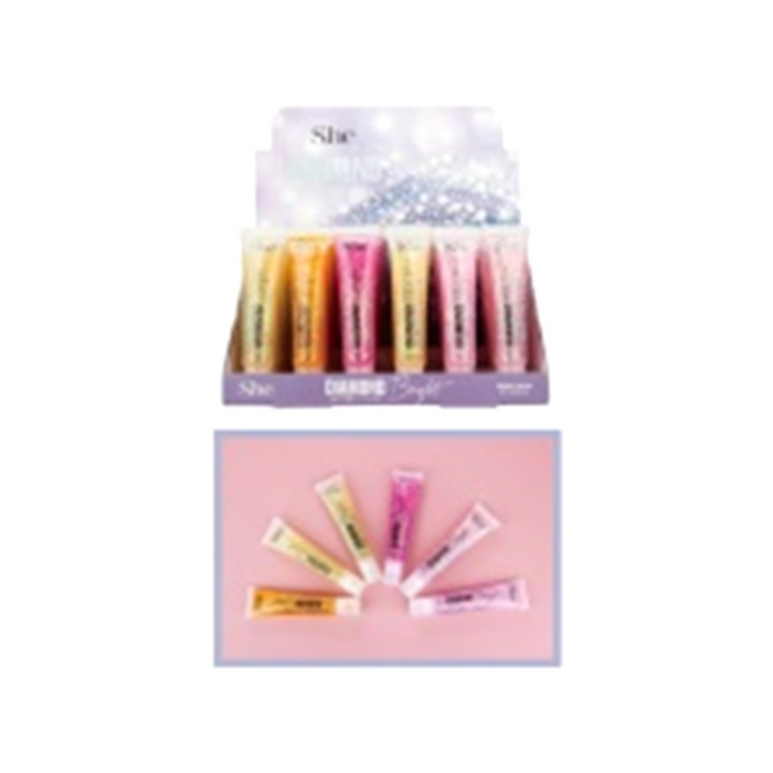 36pc Glitter Lip Gloss Display