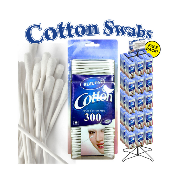 144pc Cotton Swabs 300ct display