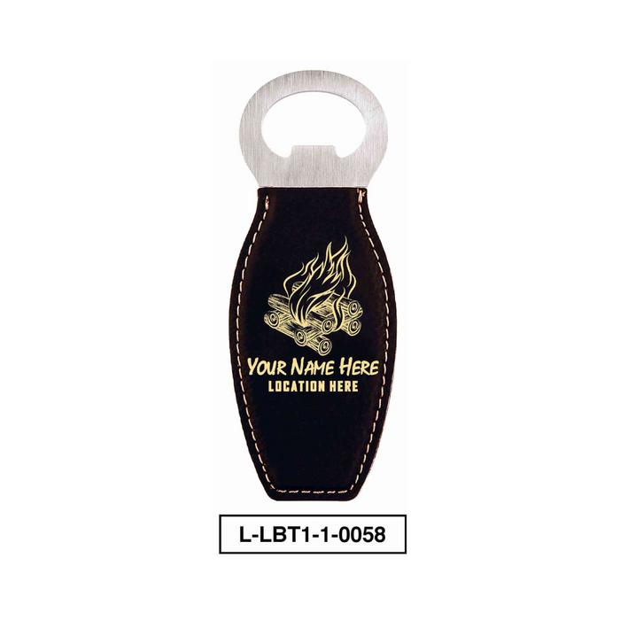 LEATHERETTE BOTTLE OPENER MAGNET - "BONFIRE"