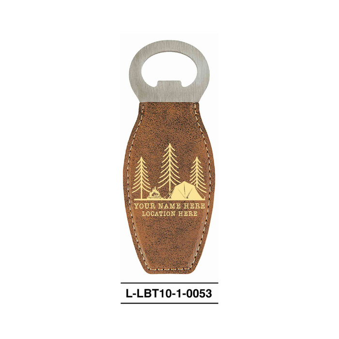 LEATHERETTE BOTTLE OPENER MAGNET - "CAMP SCENERY"