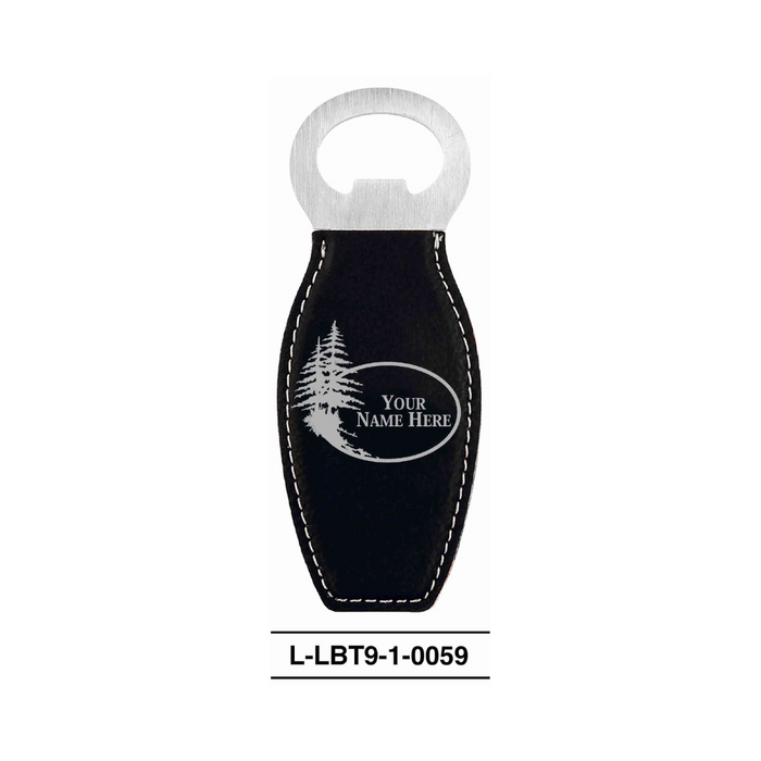 LEATHERETTE BOTTLE OPENER MAGNET - "PINE TREE"