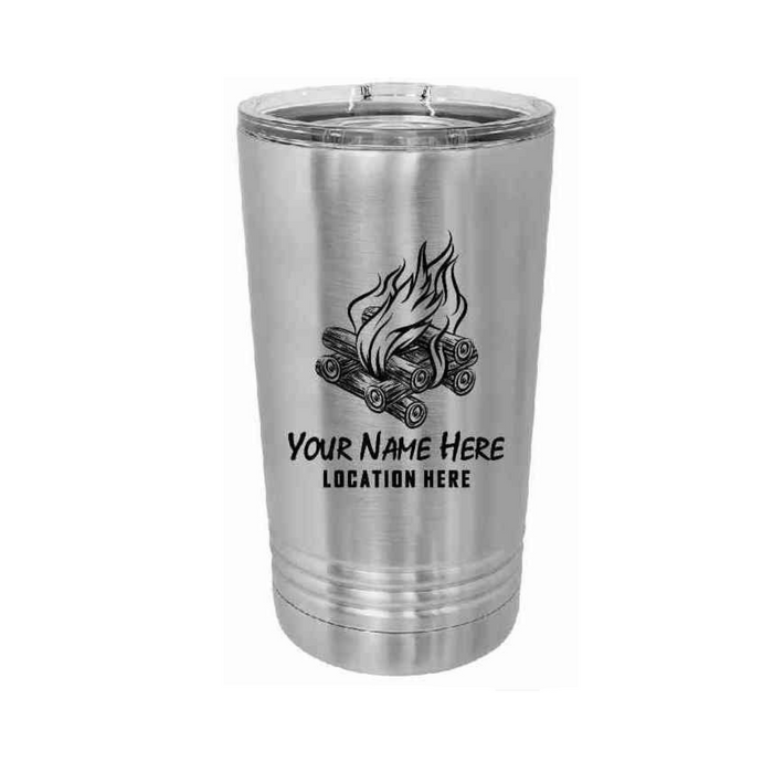 'BONFIRE' POLAR CAMEL 16oz VACUUM INSULATED TUMBLER WITH CLEAR LID -