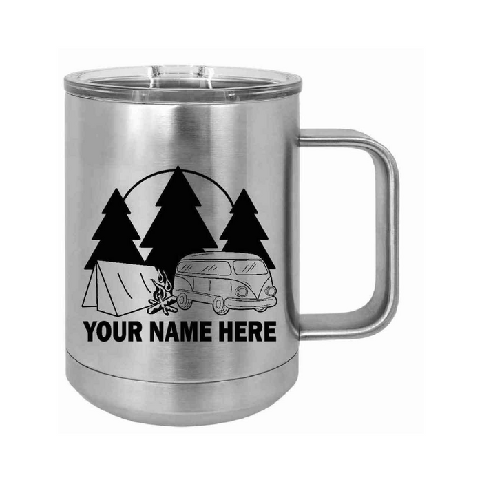 VW Bus Camping 15oz POLAR CAMEL INSULATED MUG