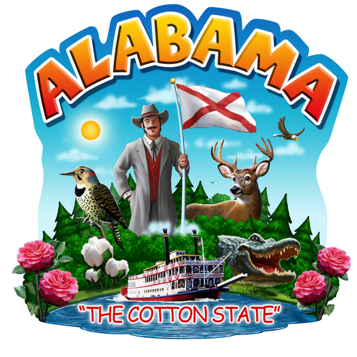 STATE MONTAGE SHOT GLASS - Alabama SMG101