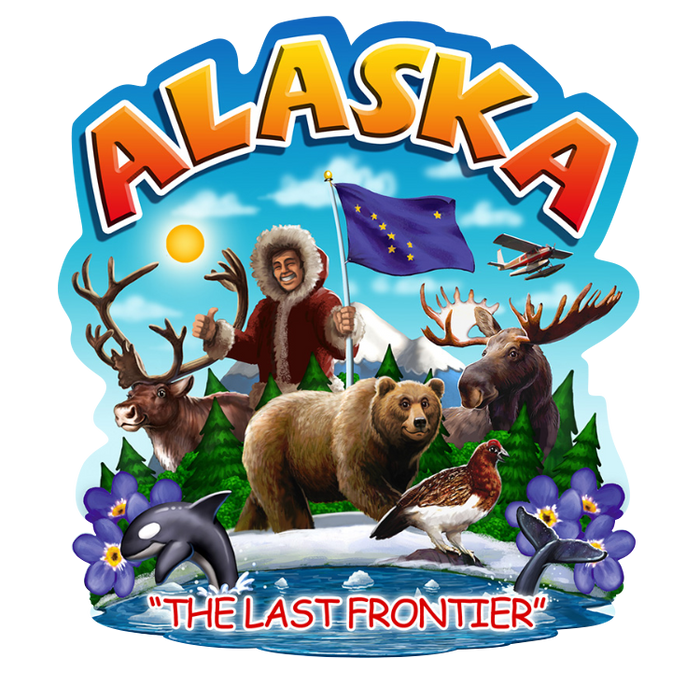 STATE MONTAGE ACRYLIC KEYRING - ALASKA SMK102
