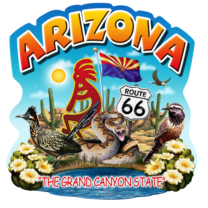 STATE MONTAGE ACRYLIC KEYRING - ARIZONA SMK101