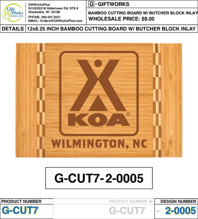 CUSTOM KOA CUTTING BOARD - G-CUT7 2-0005 (6 UNITS PER CASE)