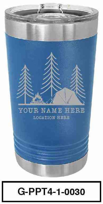 'CAMP SCENERY'  POLAR CAMEL 16oz VACUUM INSULATED TUMBLER WITH CLEAR LID -
