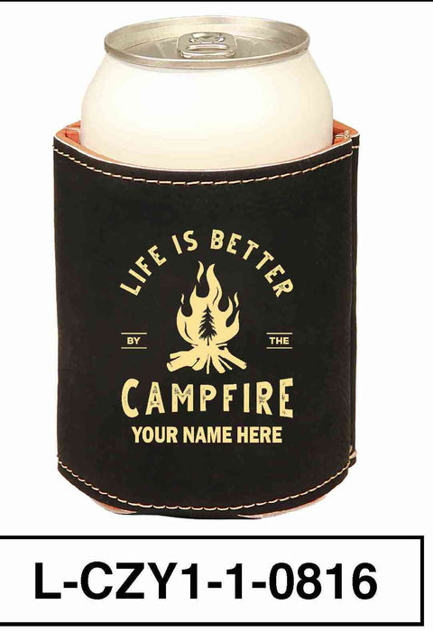 LEATHERETTE CAN COZY - "LIFE IS BETTER"