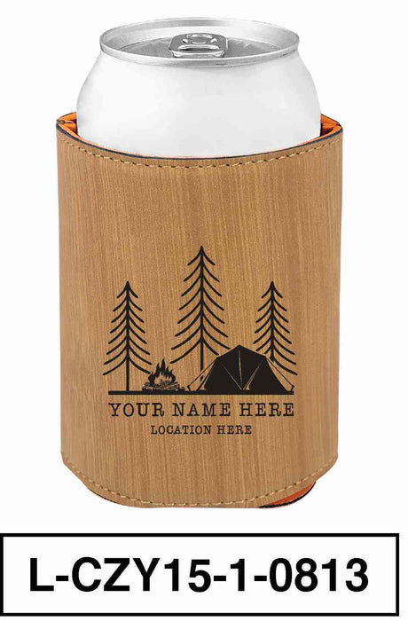 LEATHERETTE CAN COZY - "CAMP SCENERY"