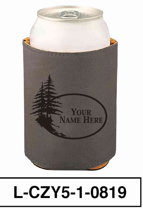 LEATHERETTE CAN COZY - "PINE TREE"