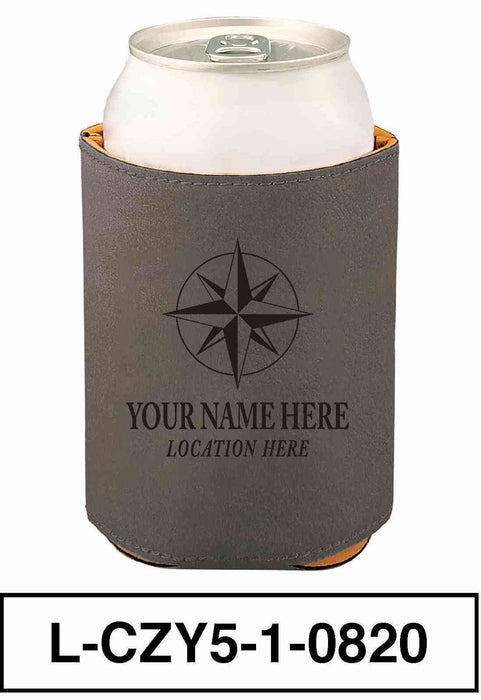LEATHERETTE CAN COZY - "COMPASS"