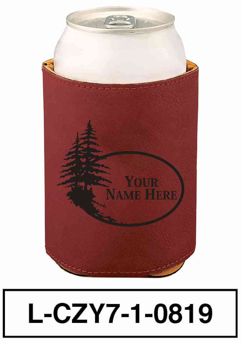 LEATHERETTE CAN COZY - "PINE TREE"