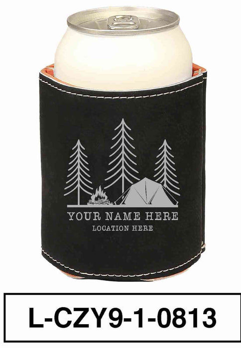 LEATHERETTE CAN COZY - "CAMP SCENERY"