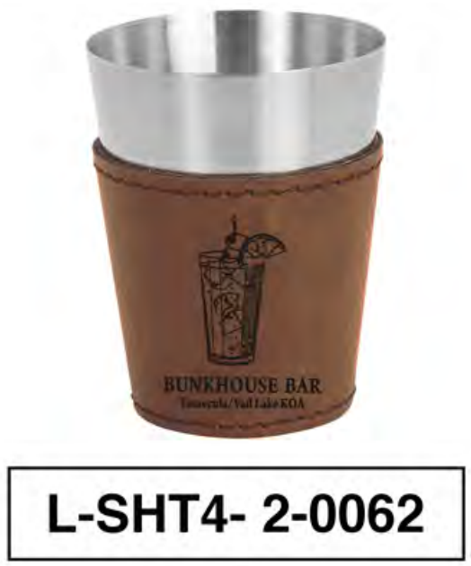 LEATHERETTE SHOT GLASS (12 PER CASE)