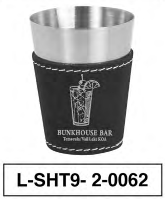 LEATHERETTE SHOT GLASS (12 PER CASE)