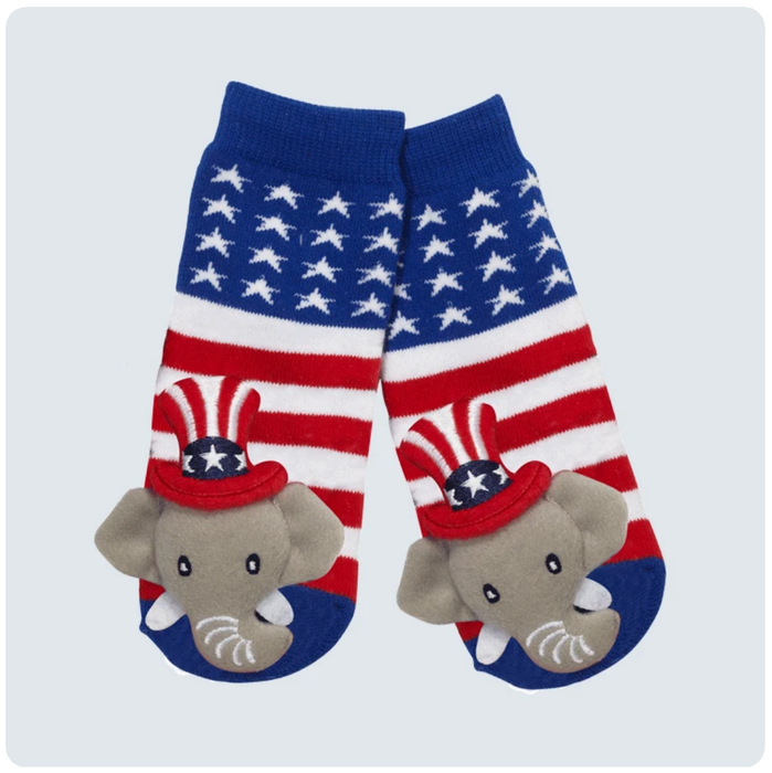 MESSY MOOSE BABY ELEPHANT USA SOCKS- 27004