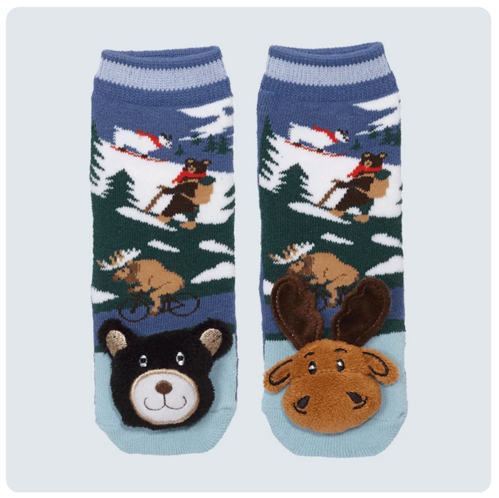 MESSY MOOSE MISMATCH MOUNTAIN MOOSE/BLACK BEAR SOCKS- 27067