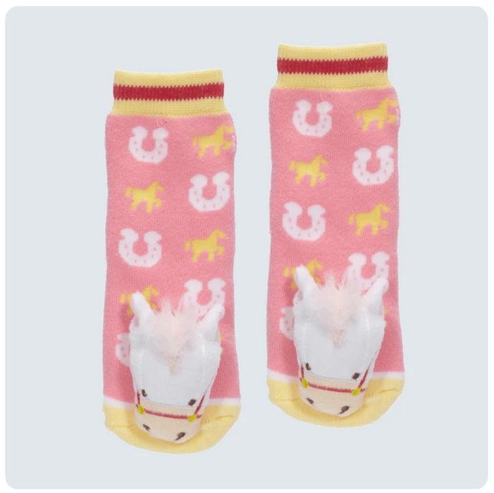 MESSY MOOSE PINK HORSE SOCKS - 27021