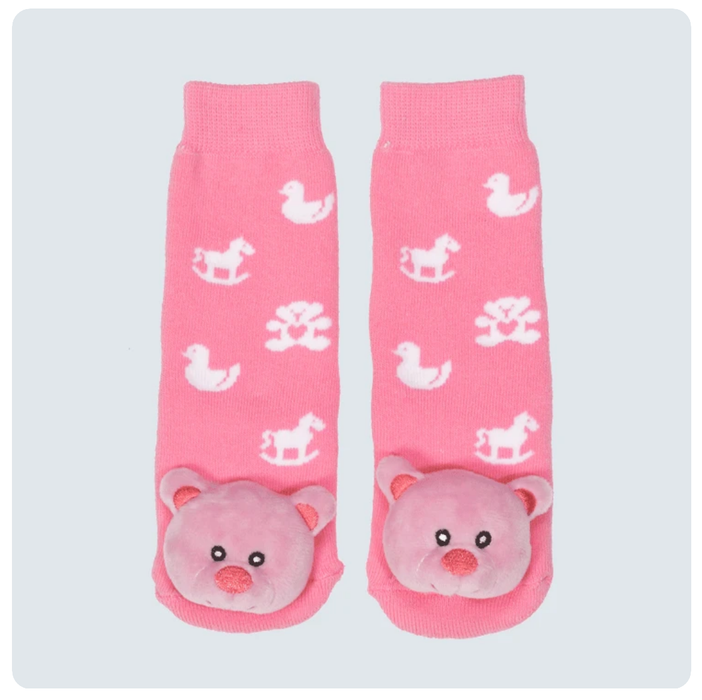 MESSY MOOSE PINK BEAR SOCKS - 27026