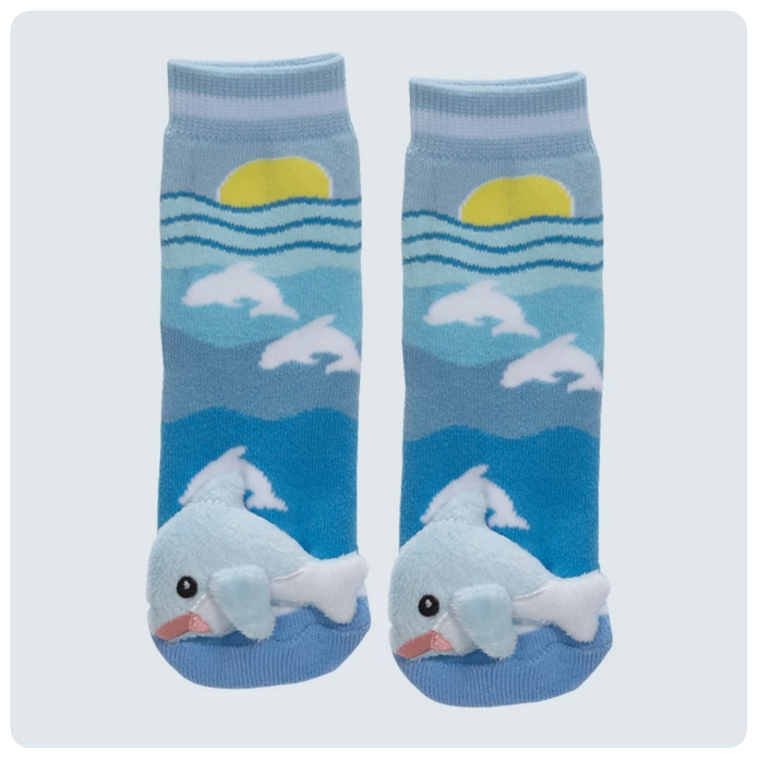 MESSY MOOSE BLUE DOLPHIN SOCKS - 27034