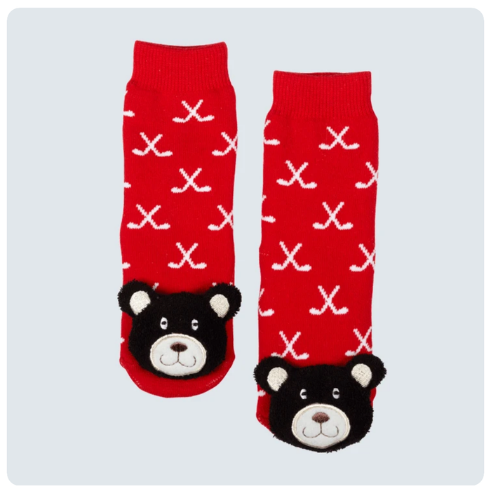 MESSY MOOSE HOCKEY STICK BLACK BEAR SOCKS - 27006