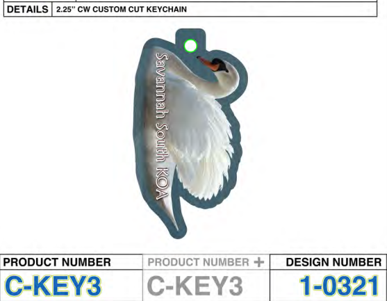 SAVANNAH SOUTH KOA KEYCHAIN (12 UNITS PER CASE) C-KEY3 1-0321