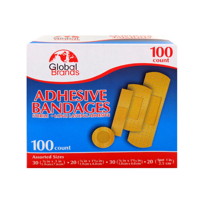 100 pack Bandages - 4 assorted sizes