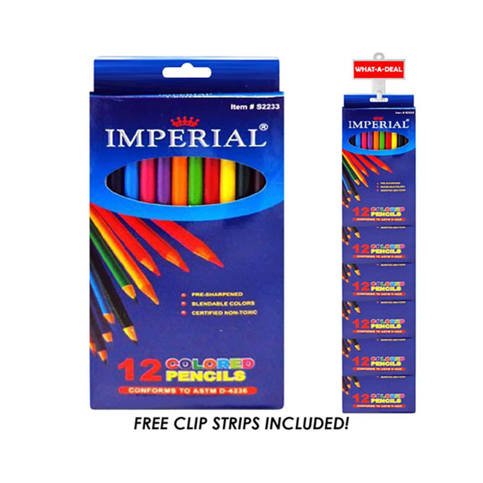 24Pc Color Pencils 12 pack with 2 clip strips