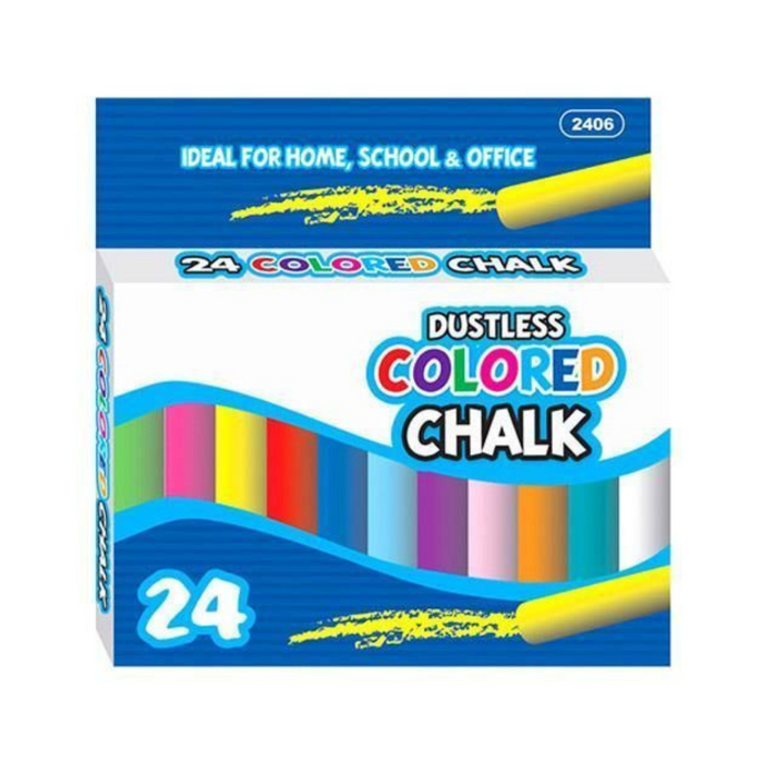 24 Pc Color Dustless Chalk 24 Pack