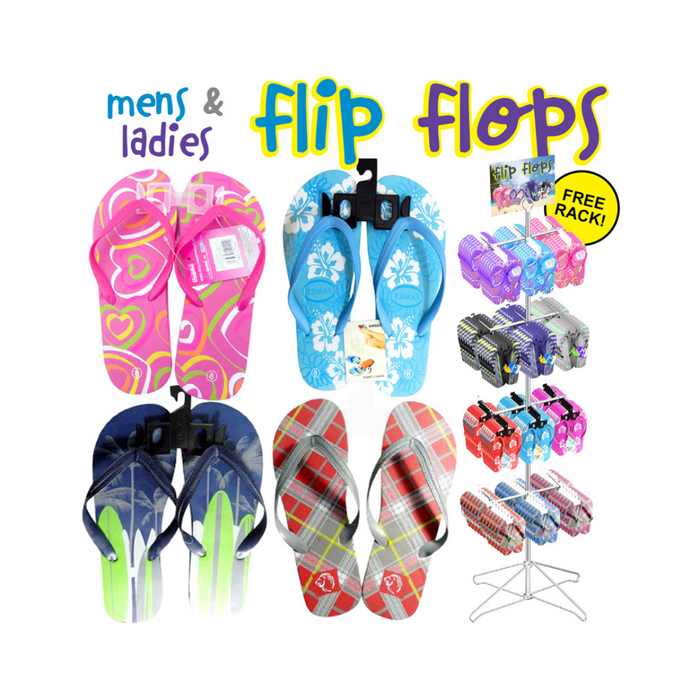 Men's and Ladies Flip Flops 144pc display