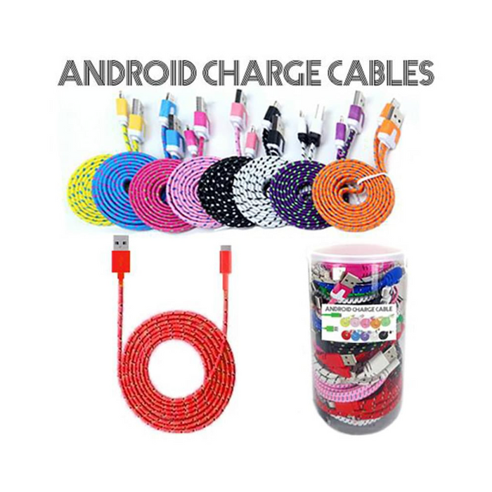 24Pc 10Ft Android Nylon Charging Cable