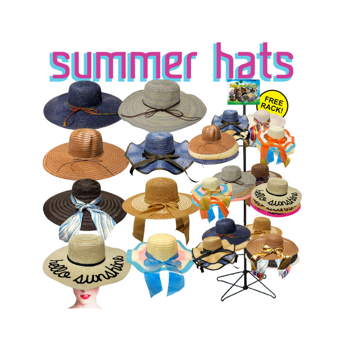 Summer Hats 96 Pc Display