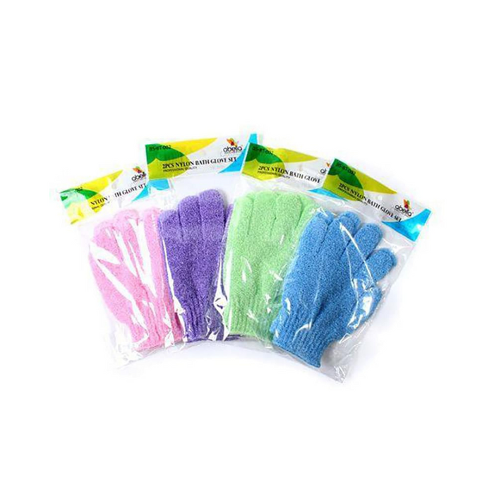 Nylon bath gloves assorted color