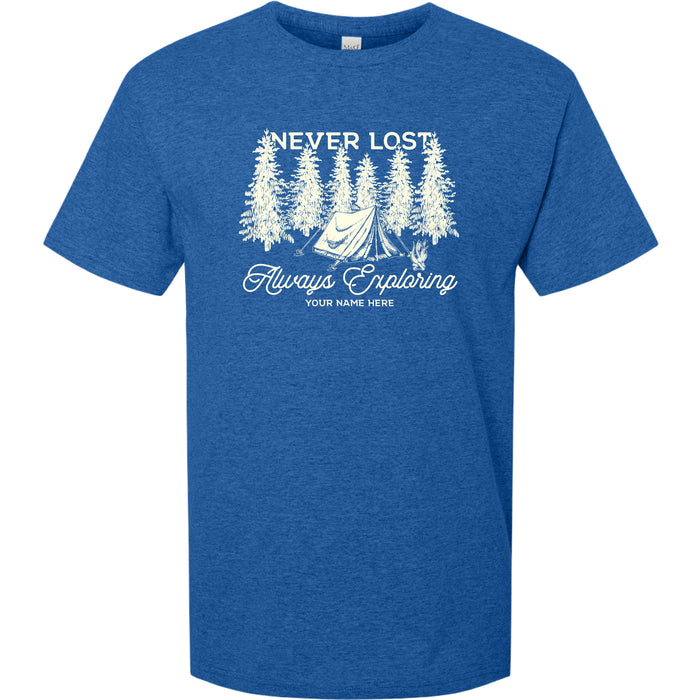 NEVER LOST ALWAYS EXPLORING (PINE TREE) T-SHIRT